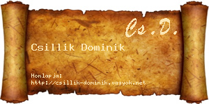 Csillik Dominik névjegykártya